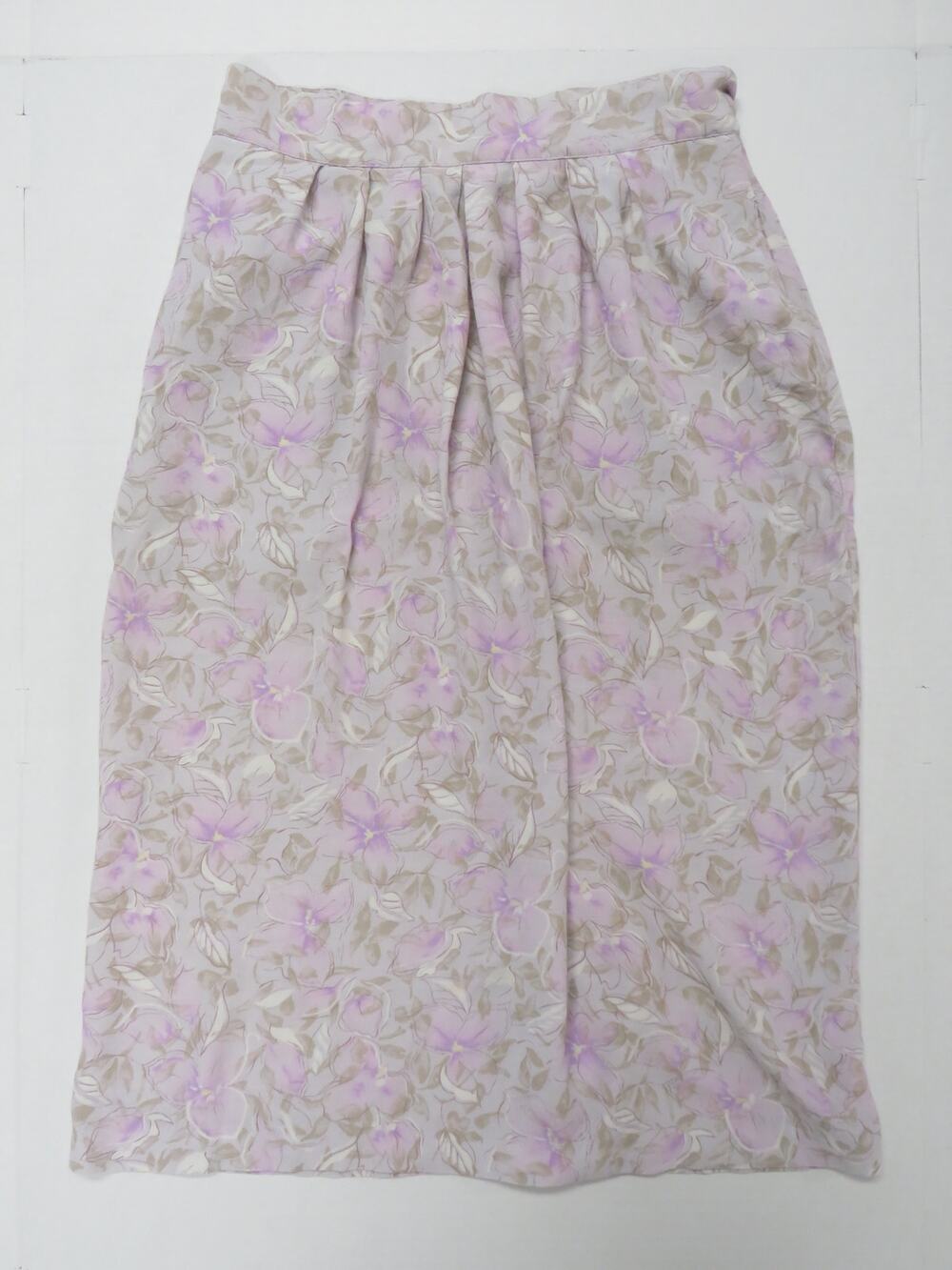 Made in Ireland 100% Rayon Vintage Skirt Women's 12 Pastel Floral Cottage Fairy